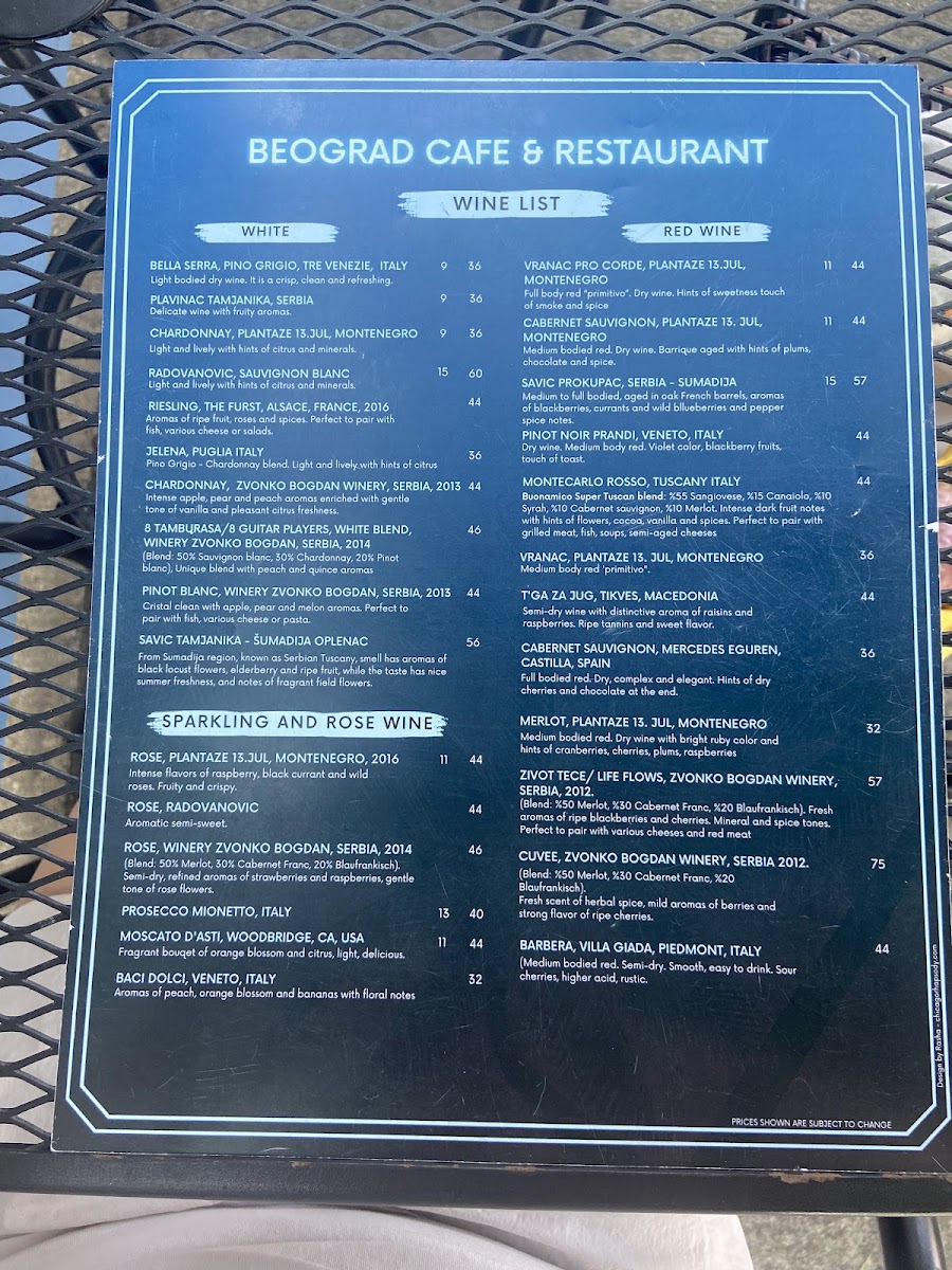 Cafe Beograd Menu - Image 4